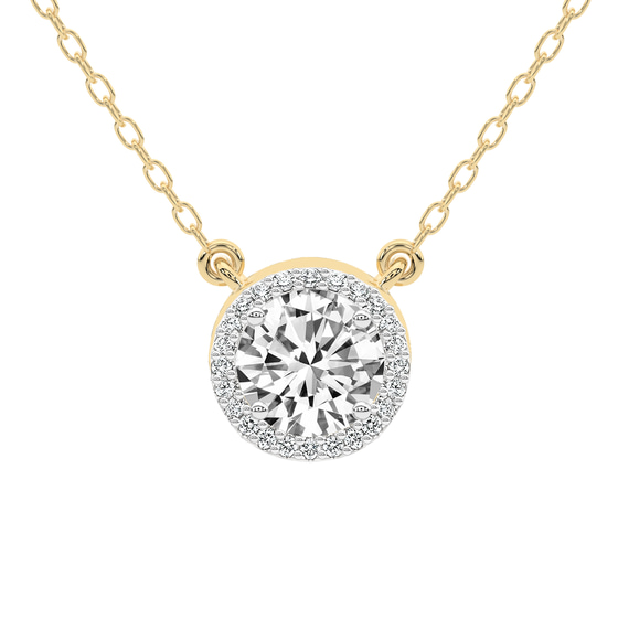 Flaire Halo Lab Grown Diamond Pendant front view