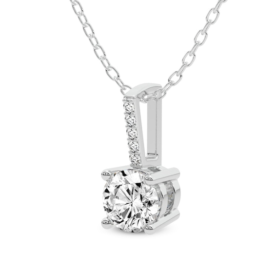 Lucida Four Prong Lab Grown Diamond Pendant top view