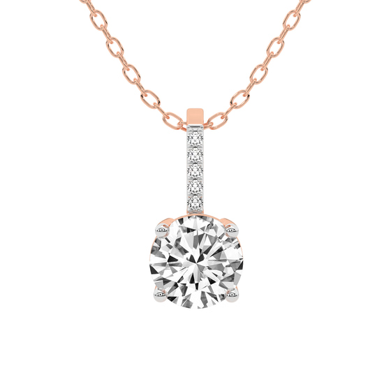 Lucida Four Prong Lab Grown Diamond Pendant front view