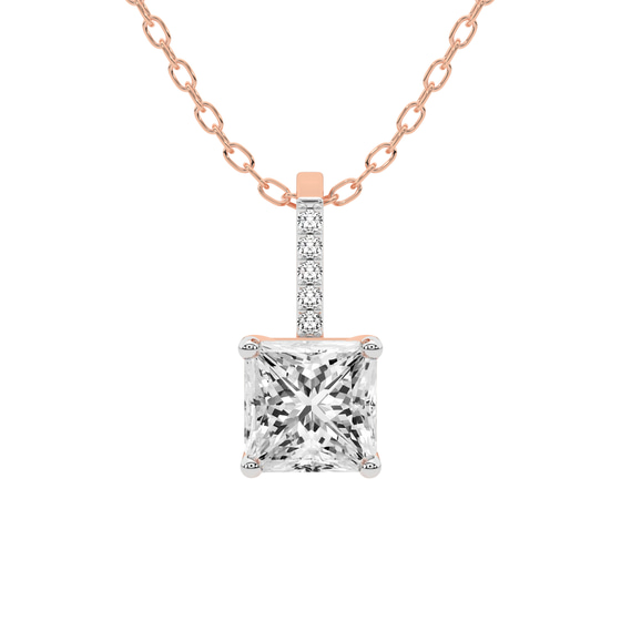 Lucida Four Prong Lab Grown Diamond Pendant front view