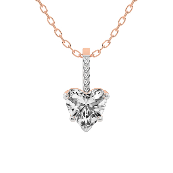 Lucida Four Prong Lab Grown Diamond Pendant front view