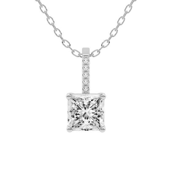 Lucida Four Prong Lab Grown Diamond Pendant front view