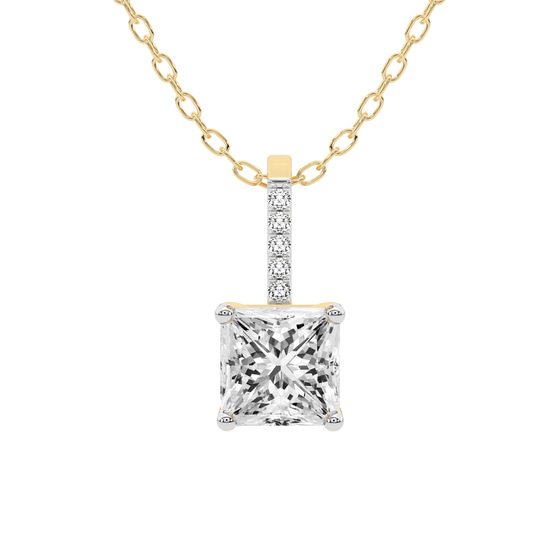 Lucida Four Prong Lab Grown Diamond Pendant front view
