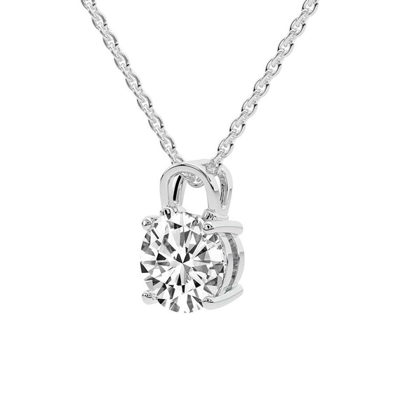Love Lock Solitaire Lab Grown Diamond Pendant top view