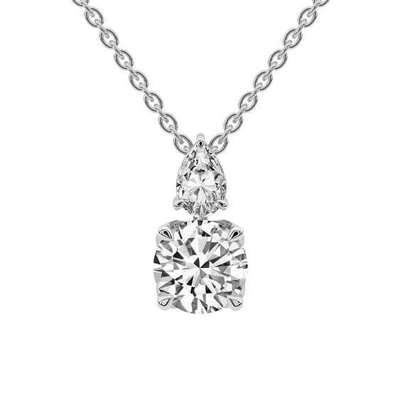 Paloma Two Stone Dangling Lab Grown Diamond Pendant
