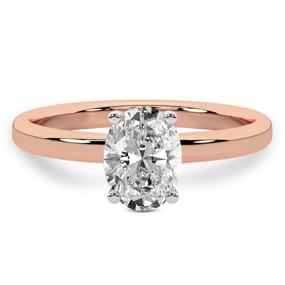 Four Prong Solitaire 2mm Lab Diamond Ring front view