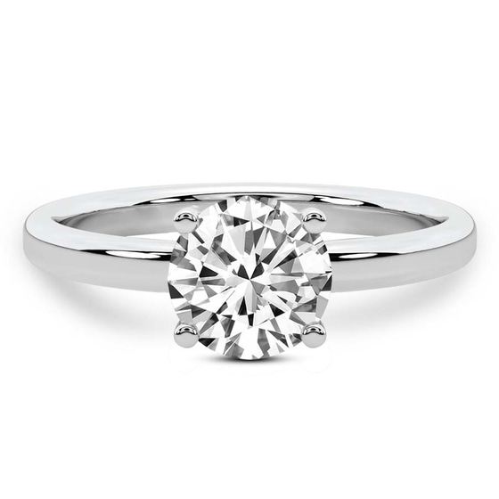Four Prong Solitaire 2mm Lab Diamond Ring front view