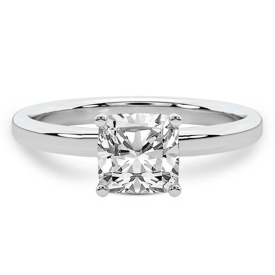 Four Prong Solitaire 2mm Lab Diamond Ring front view