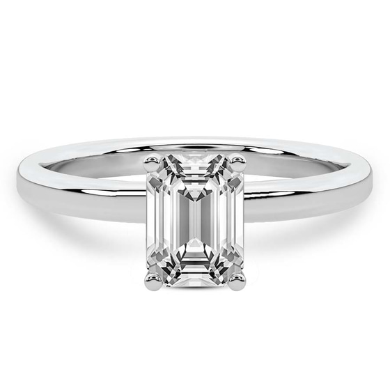 Four Prong Solitaire 2mm Lab Diamond Ring front view