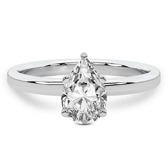 Four Prong Solitaire 2mm Lab Diamond Ring front view