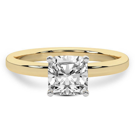 Four Prong Solitaire 2mm Lab Diamond Ring front view