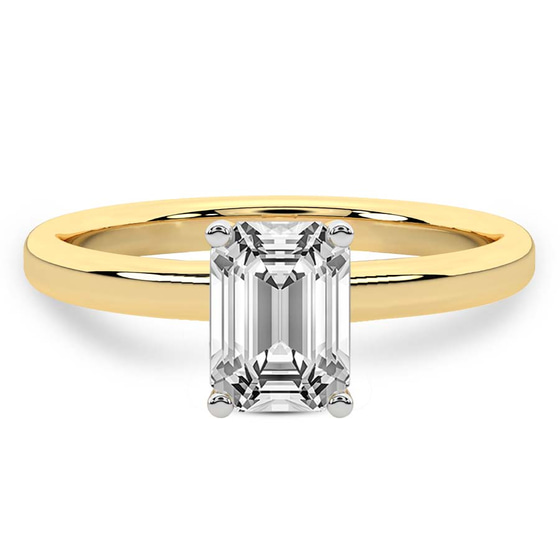 Four Prong Solitaire 2mm Lab Diamond Ring front view
