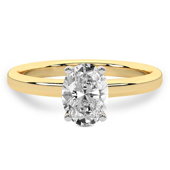 Four Prong Solitaire 2mm Lab Diamond Ring front view