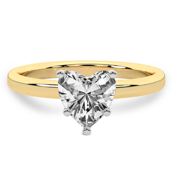 Four Prong Solitaire 2mm Lab Diamond Ring front view