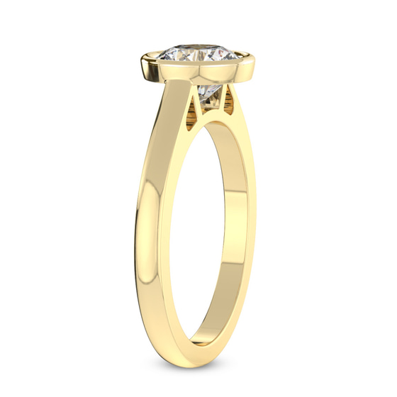 Bezel Set Solitaire Lab Diamond Ring top view