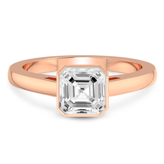 Bezel Set Solitaire Lab Diamond Ring front view