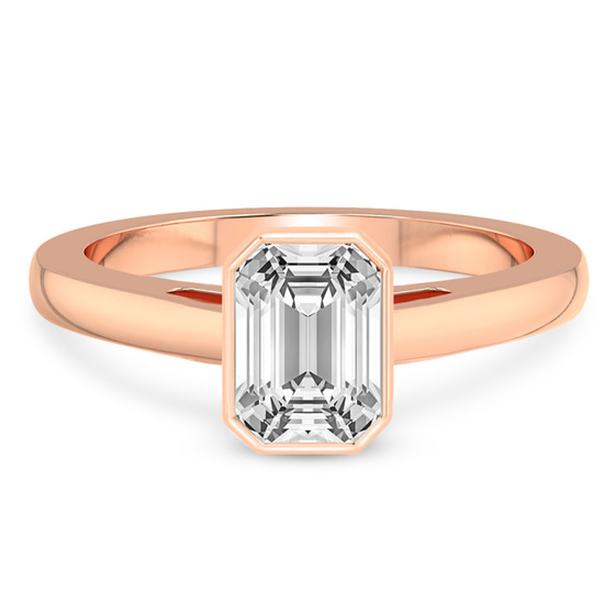 Bezel Set Solitaire Lab Diamond Ring front view