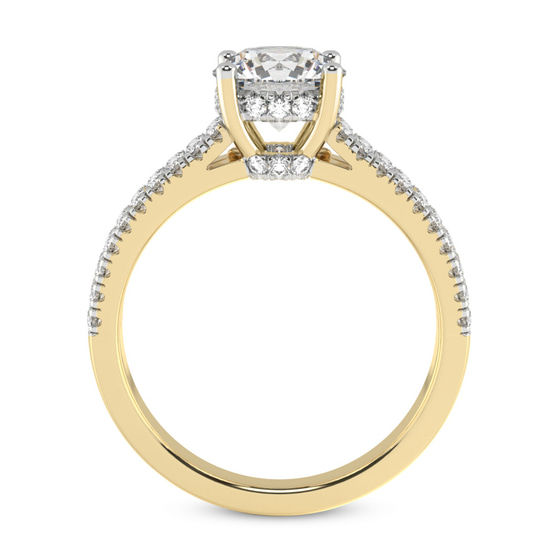 Tosca Secret Halo Double Band Lab Diamond Ring