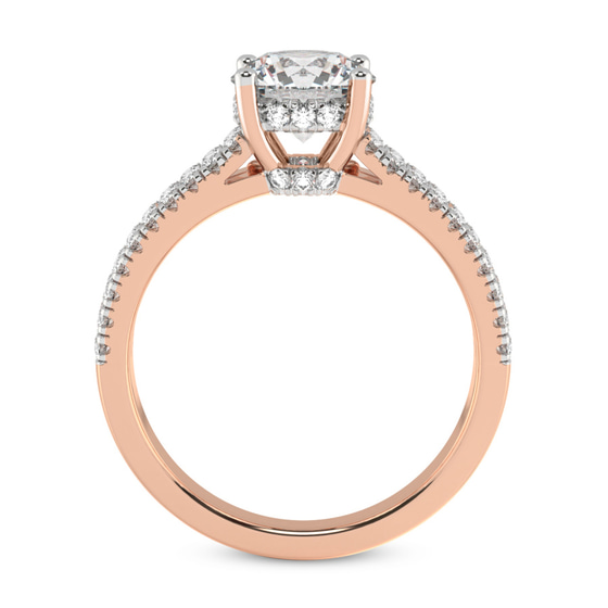 Tosca Secret Halo Double Band Lab Diamond Ring