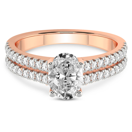 Tosca Secret Halo Double Band Lab Diamond Ring