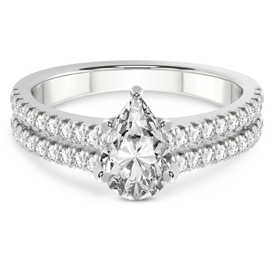 Tosca Secret Halo Double Band Lab Diamond Ring front view
