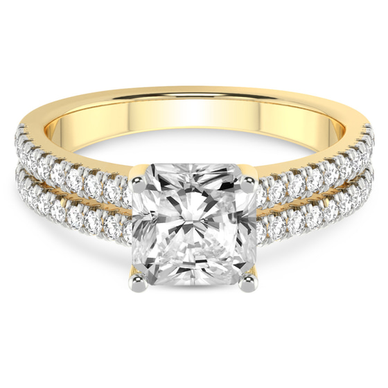 Tosca Secret Halo Double Band Lab Diamond Ring