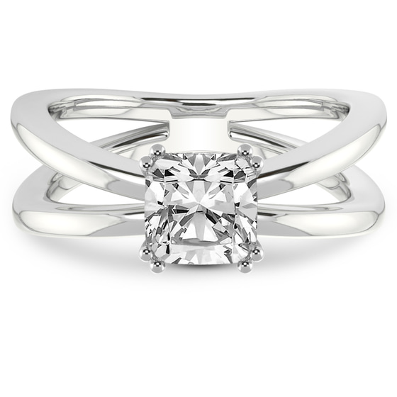 Stella Criss Cross Solitaire Lab Diamond Ring front view