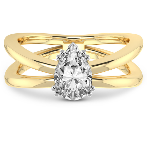 Stella Criss Cross Solitaire Lab Diamond Ring front view