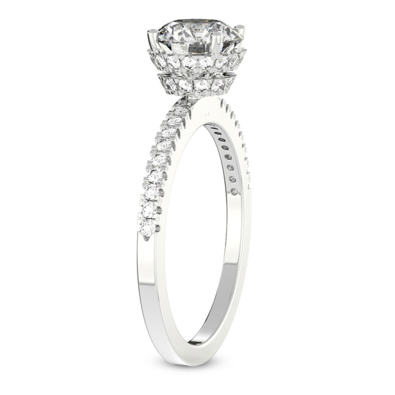 Kourtney Kardashian Jia Secret Double Halo Eternity Lab Diamond Ring left view