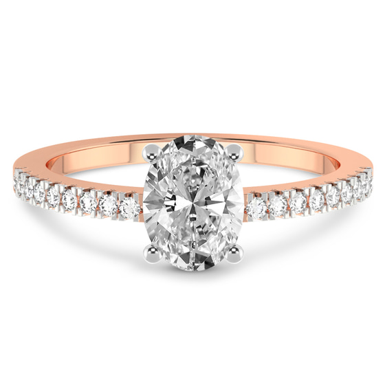 Jia Secret Double Halo Eternity Lab Diamond Ring front view