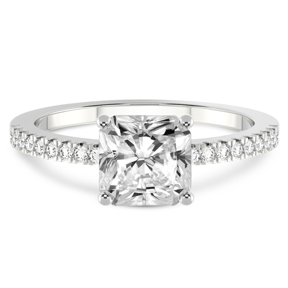 Kourtney Kardashian Secret Double Halo Eternity Lab Diamond Ring front view