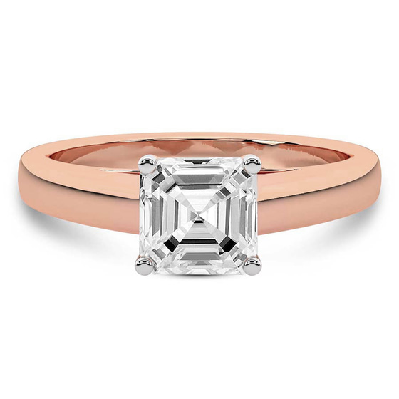 Allen Flat Band Solitaire Lab Diamond Ring front view