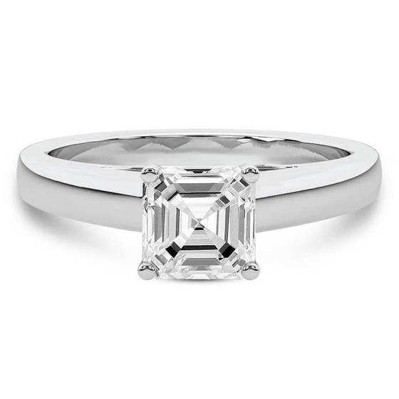 Allen Flat Band Solitaire Lab Diamond Ring front view