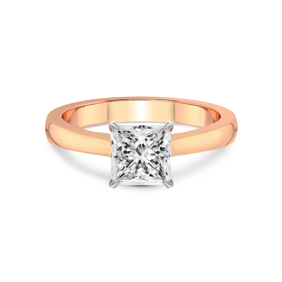 Elsa Hidden Accents Solitaire Lab Diamond Ring front view