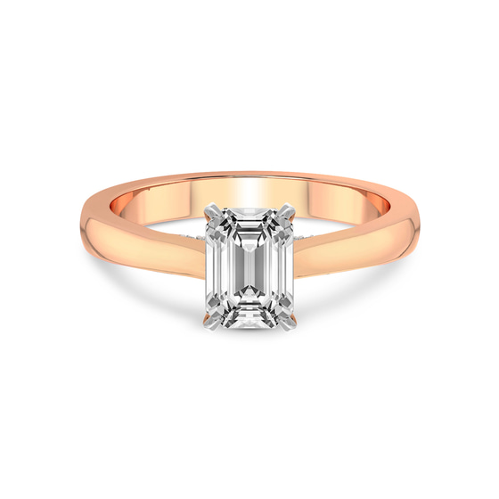 Elsa Hidden Accents Solitaire Lab Diamond Ring front view