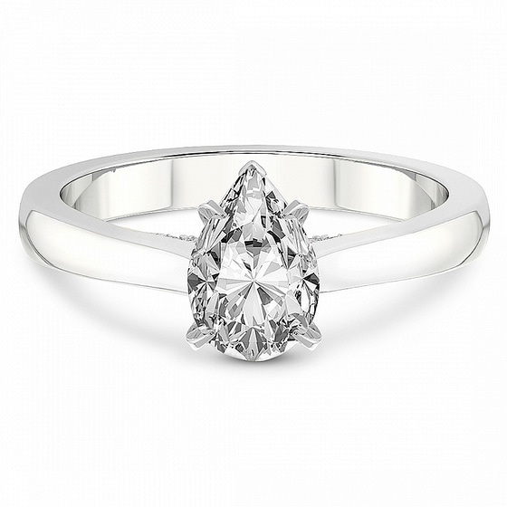 Demi Lovato Hidden Accents Solitaire Lab Diamond Ring front view