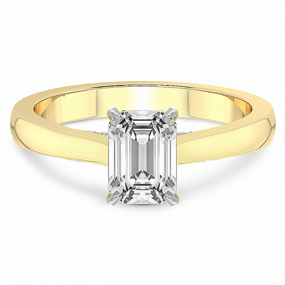 Demi Lovato Hidden Accents Solitaire Lab Diamond Ring front view