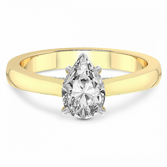 Elsa Hidden Accents Solitaire Lab Diamond Ring front view