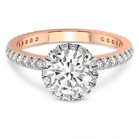 Klarissa Halo Lab Diamond Eternity Ring front view