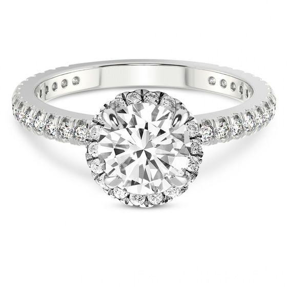 Klarissa Halo Lab Diamond Eternity Ring front view