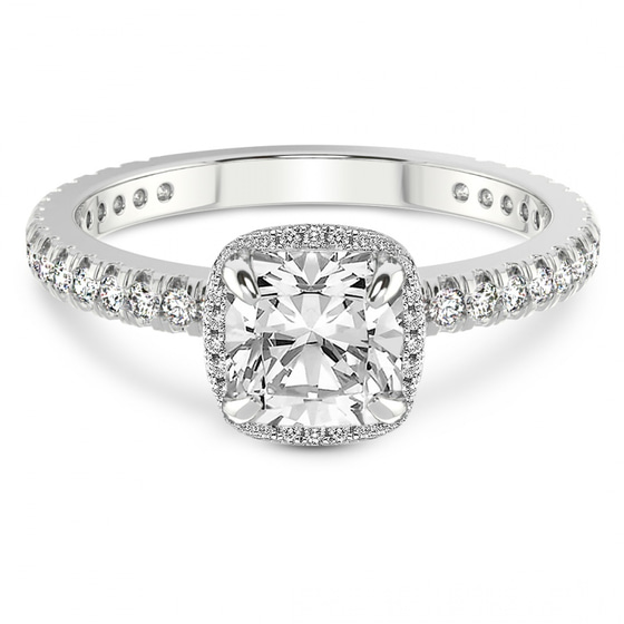 Klarissa Halo Lab Diamond Eternity Ring front view