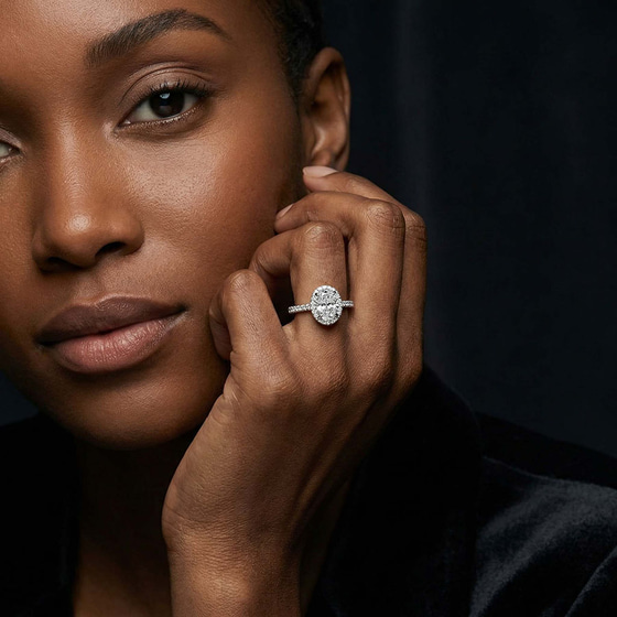 Victoria Beckham Halo Lab Diamond Eternity Ring left view