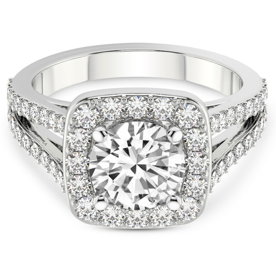 Rosalind Split Shank Halo Lab Diamond Ring