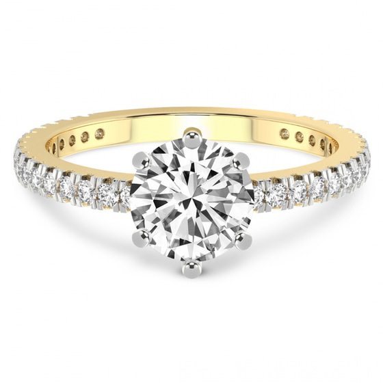 Zoey Six Prong Eternity Lab Diamond Ring