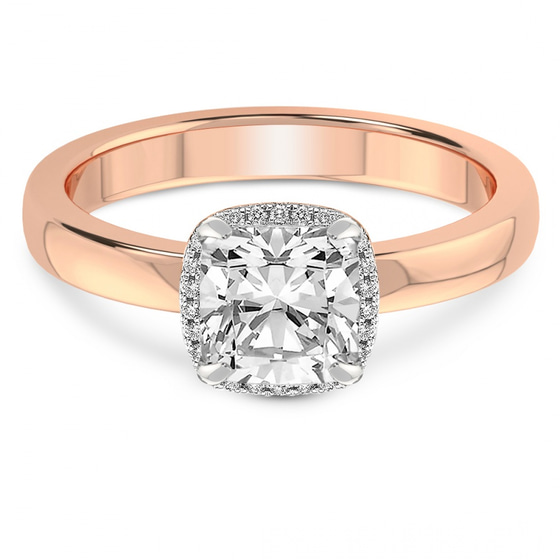 Anna Hidden Accents Halo Lab Diamond Ring front view
