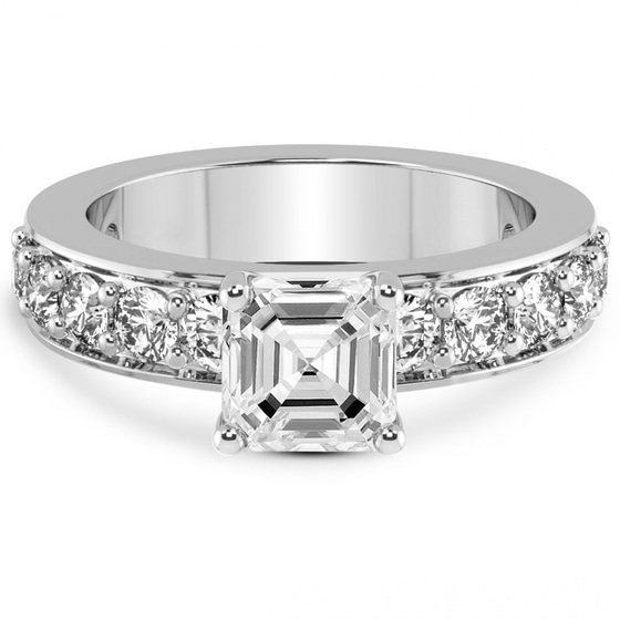 Adele Side Stone Lab Diamond Ring front view
