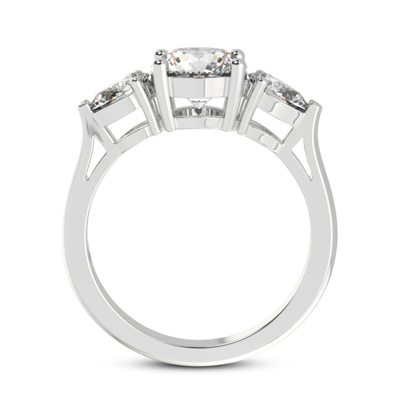 Della Three stone Side Pear Lab Diamond Ring