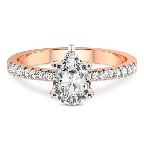 Sara Tapered Eternity Lab Diamond Ring front view