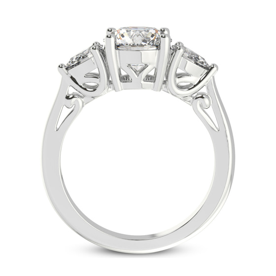 Leona Three stone Side Pear Lab Diamond Ring