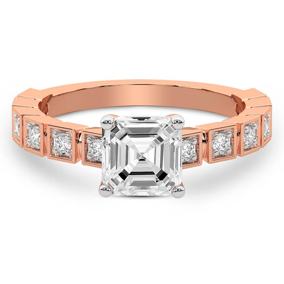 Cheryl Side Stone Lab Diamond Ring front view